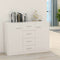 vidaXL - Dressoir - 88x30x65 - cm - bewerkt - hout - wit