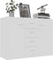 vidaXL - Dressoir - 88x30x65 - cm - bewerkt - hout - wit
