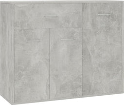 vidaXL - Dressoir - 88x30x70 - cm - bewerkt - hout - betongrijs
