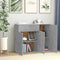 vidaXL - Dressoir - 88x30x70 - cm - bewerkt - hout - betongrijs