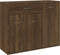 vidaXL - Dressoir - 88x30x70 - cm - bewerkt - hout - bruin - eikenkleur