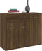 vidaXL - Dressoir - 88x30x70 - cm - bewerkt - hout - bruin - eikenkleur