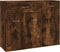 vidaXL - Dressoir - 88x30x70 - cm - bewerkt - hout - gerookt - eikenkleurig