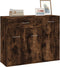vidaXL - Dressoir - 88x30x70 - cm - bewerkt - hout - gerookt - eikenkleurig