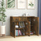 vidaXL - Dressoir - 88x30x70 - cm - bewerkt - hout - gerookt - eikenkleurig