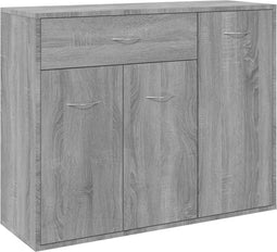 vidaXL - Dressoir - 88x30x70 - cm - bewerkt - hout - grijs - sonoma - eikenkleurig