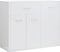 vidaXL - Dressoir - 88x30x70 - cm - bewerkt - hout - hoogglans - wit