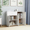 vidaXL - Dressoir - 88x30x70 - cm - bewerkt - hout - hoogglans - wit