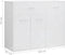 vidaXL - Dressoir - 88x30x70 - cm - bewerkt - hout - hoogglans - wit