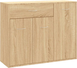 vidaXL - Dressoir - 88x30x70 - cm - bewerkt - hout - sonoma - eikenkleurig