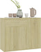 vidaXL - Dressoir - 88x30x70 - cm - bewerkt - hout - sonoma - eikenkleurig