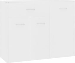 vidaXL - Dressoir - 88x30x70 - cm - bewerkt - hout - wit