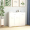 vidaXL - Dressoir - 88x30x70 - cm - bewerkt - hout - wit