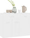 vidaXL - Dressoir - 88x30x70 - cm - bewerkt - hout - wit