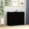vidaXL - Dressoir - 88x30x70 - cm - bewerkt - hout - zwart