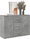 vidaXL - Dressoir - 90,5x29,5x65 - cm - bewerkt - hout - betongrijs