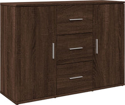 vidaXL - Dressoir - 90,5x29,5x65 - cm - bewerkt - hout - bruin - eikenkleurig