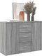 vidaXL - Dressoir - 90,5x29,5x65 - cm - bewerkt - hout - grijs - sonoma - eikenkleur