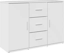 vidaXL - Dressoir - 90,5x29,5x65 - cm - bewerkt - hout - hoogglans - wit