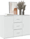 vidaXL - Dressoir - 90,5x29,5x65 - cm - bewerkt - hout - hoogglans - wit