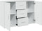 vidaXL - Dressoir - 90,5x29,5x65 - cm - bewerkt - hout - hoogglans - wit
