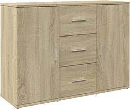 vidaXL - Dressoir - 90,5x29,5x65 - cm - bewerkt - hout - sonoma - eikenkleurig