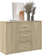 vidaXL - Dressoir - 90,5x29,5x65 - cm - bewerkt - hout - sonoma - eikenkleurig