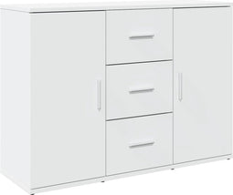 vidaXL - Dressoir - 90,5x29,5x65 - cm - bewerkt - hout - wit