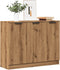 vidaXL - Dressoir - 90,5x30x70 - cm - bewerkt - hout - artisanaal - eikenkleur