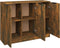 vidaXL - Dressoir - 90,5x30x70 - cm - bewerkt - hout - gerookt - eikenkleurig