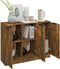 vidaXL - Dressoir - 90,5x30x70 - cm - bewerkt - hout - gerookt - eikenkleurig