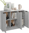 vidaXL - Dressoir - 90,5x30x70 - cm - bewerkt - hout - grijs - sonoma - eikenkleurig