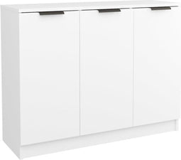vidaXL - Dressoir - 90,5x30x70 - cm - bewerkt - hout - wit