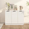 vidaXL - Dressoir - 90,5x30x70 - cm - bewerkt - hout - wit