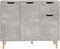 vidaXL - Dressoir - 90x30x72 - cm - bewerkt - hout - betongrijs