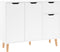 vidaXL - Dressoir - 90x30x72 - cm - bewerkt - hout - hoogglans - wit