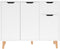 vidaXL - Dressoir - 90x30x72 - cm - bewerkt - hout - hoogglans - wit
