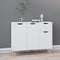 vidaXL - Dressoir - 90x30x72 - cm - bewerkt - hout - hoogglans - wit