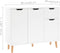 vidaXL - Dressoir - 90x30x72 - cm - bewerkt - hout - hoogglans - wit