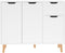 vidaXL - Dressoir - 90x30x72 - cm - bewerkt - hout - hoogglans - wit