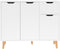 vidaXL - Dressoir - 90x30x72 - cm - bewerkt - hout - hoogglans - wit