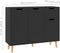 vidaXL - Dressoir - 90x30x72 - cm - bewerkt - hout - hoogglans - zwart