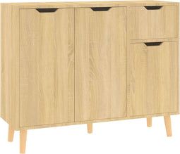 vidaXL - Dressoir - 90x30x72 - cm - bewerkt - hout - sonoma - eikenkleurig