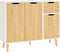 vidaXL - Dressoir - 90x30x72 - cm - bewerkt - hout - wit - en - sonoma - eikenkleurig