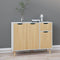 vidaXL - Dressoir - 90x30x72 - cm - bewerkt - hout - wit - en - sonoma - eikenkleurig