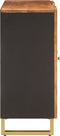 vidaXL - Dressoir - 90x33,5x75 - cm - massief - mangohout - bruin - en - zwart
