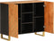 vidaXL - Dressoir - 90x33,5x75 - cm - massief - mangohout - bruin - en - zwart