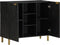 vidaXL - Dressoir - 90x33x75 - cm - bewerkt - hout - zwart