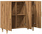 vidaXL - Dressoir - 90x34x80 - cm - bewerkt - hout - artisanaal - eikenkleur