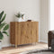 vidaXL - Dressoir - 90x34x80 - cm - bewerkt - hout - artisanaal - eikenkleur